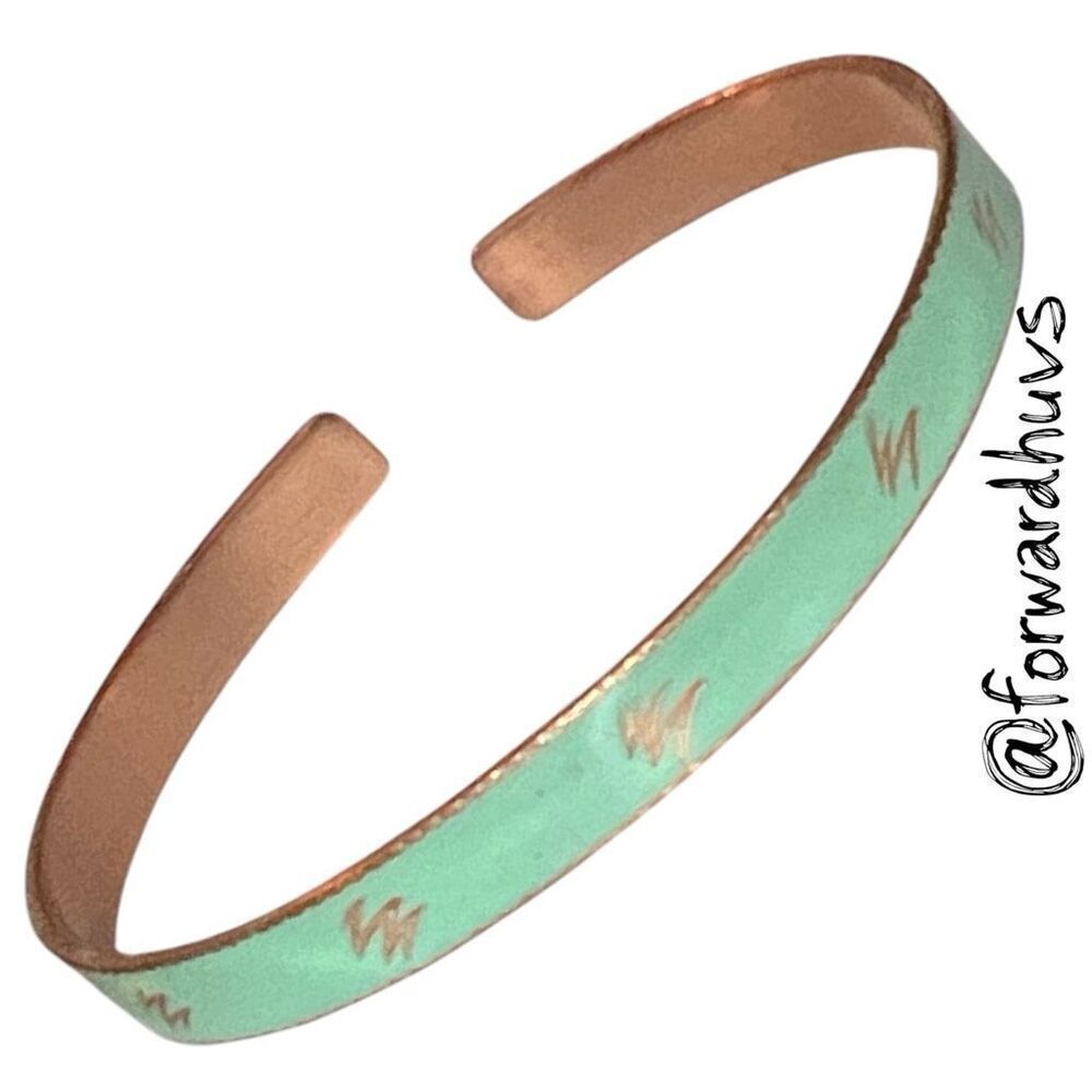 Bundle Sale 3 for $15 | Mint Green & Copper Tone Cuff Bracelet